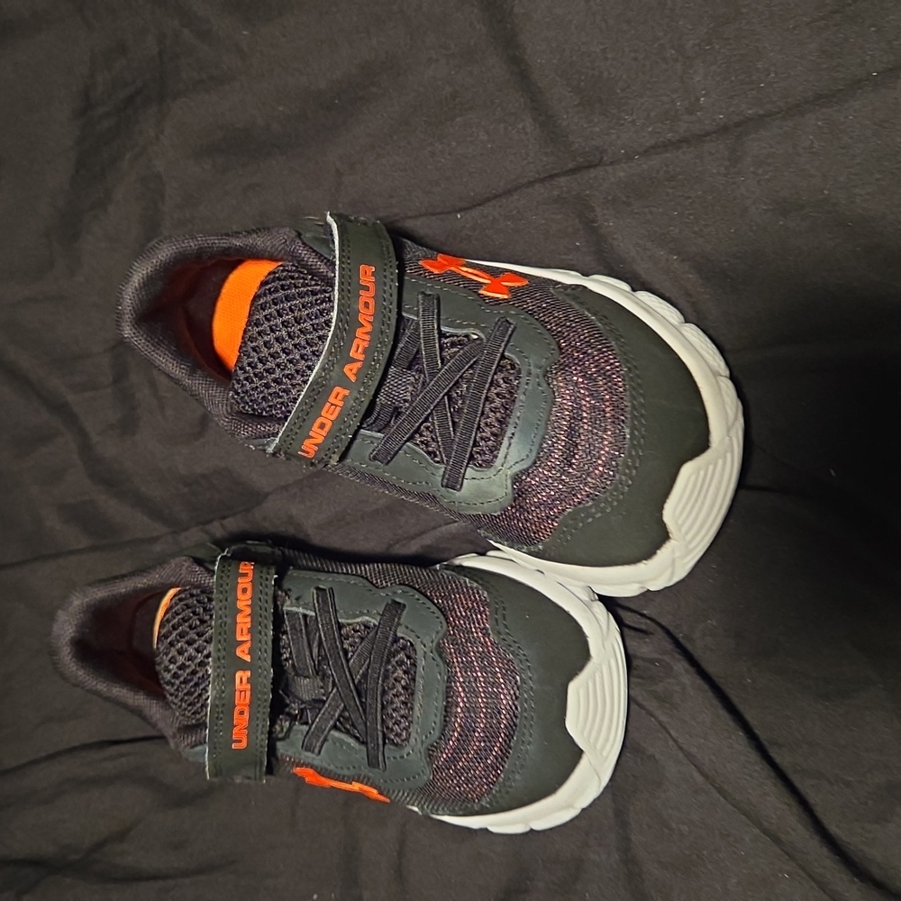 Under Armour Kids' Black and Orange Sneakers